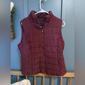 Aeropostale Maroon Puffer Vest